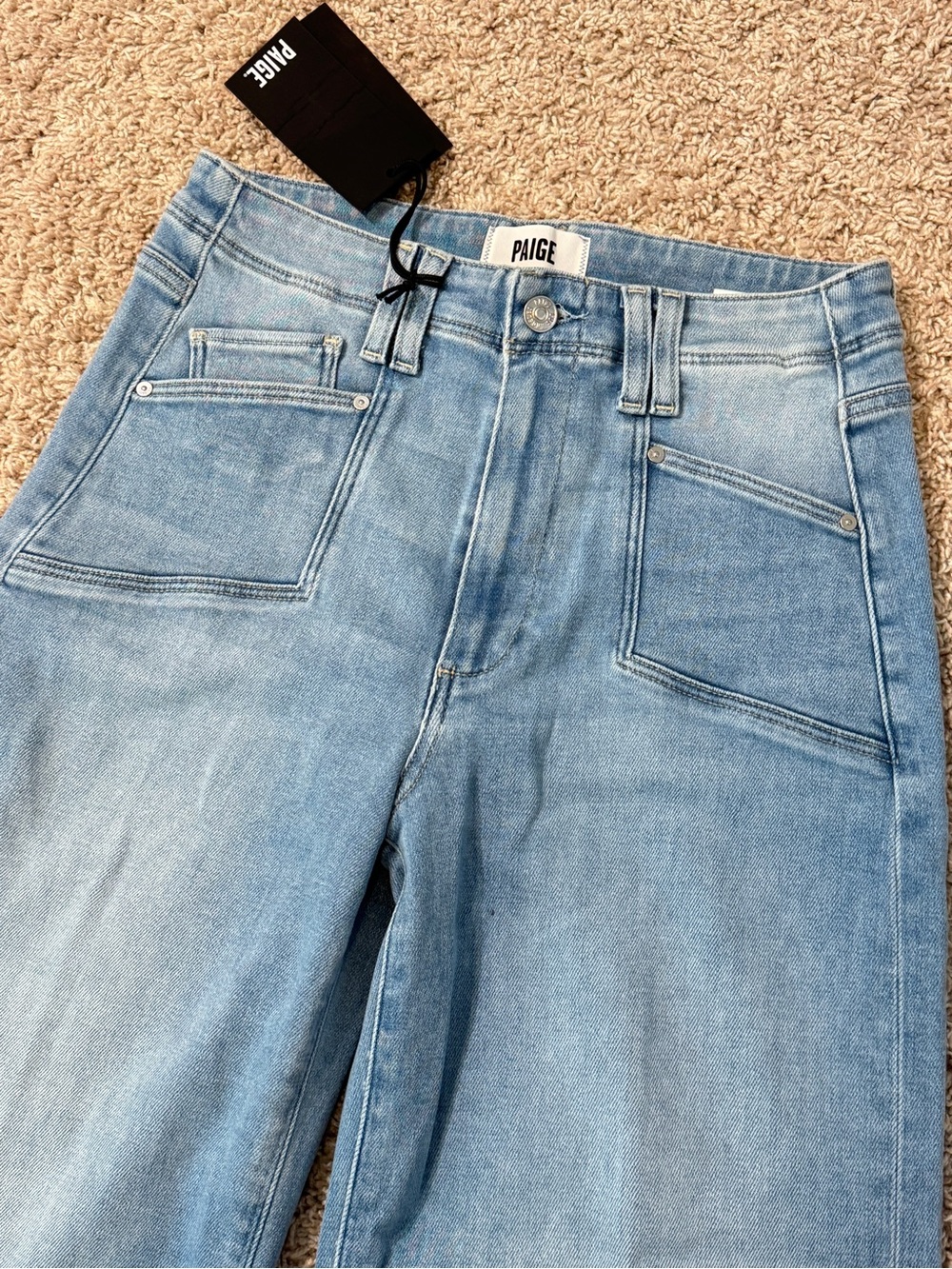 NWT PAIGE High Rise Anessa Wide Leg Crop Jeans Raw Hem Size 27 - Picture 8 of 16